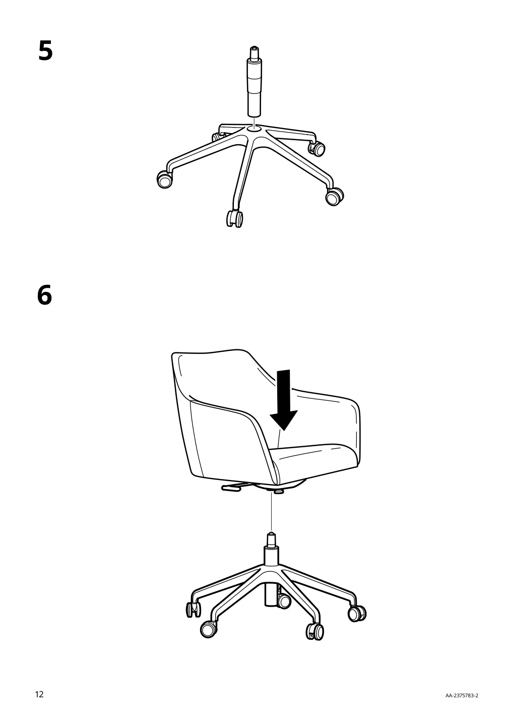 Assembly instructions for IKEA Tossberg seat shell gunnared beige | Page 12 - IKEA TOSSBERG / MALSKÄR swivel chair 095.082.21