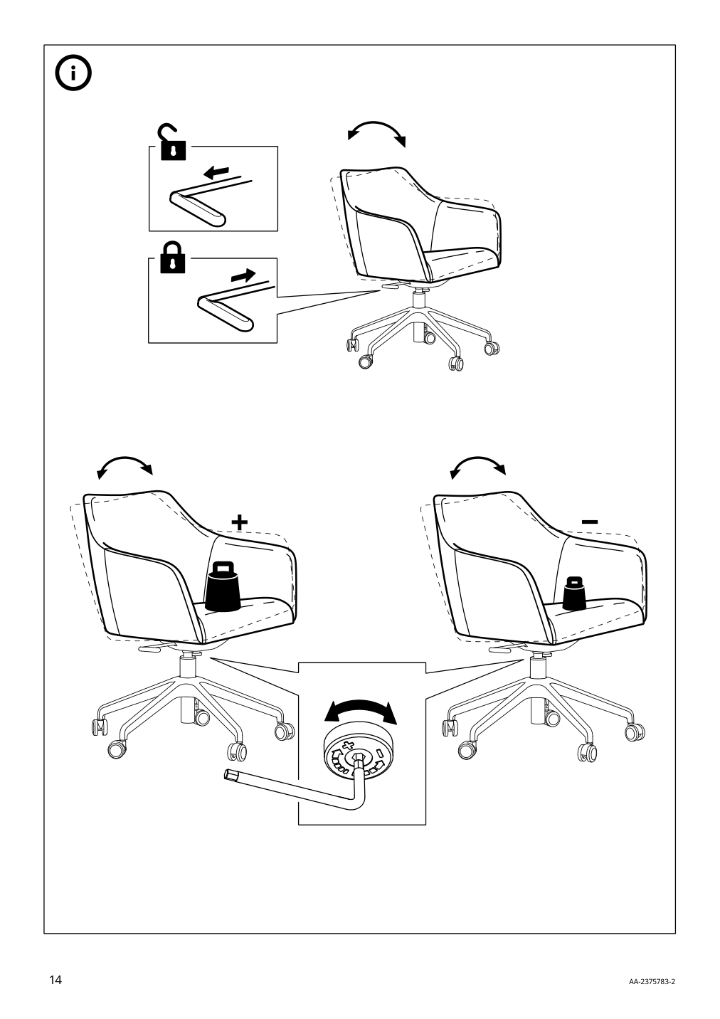 Assembly instructions for IKEA Tossberg seat shell gunnared beige | Page 14 - IKEA TOSSBERG / MALSKÄR swivel chair 095.082.21