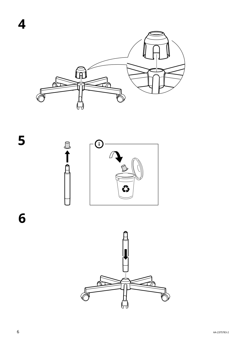 Assembly instructions for IKEA Tossberg seat shell gunnared beige | Page 6 - IKEA TOSSBERG / MALSKÄR swivel chair 095.082.21