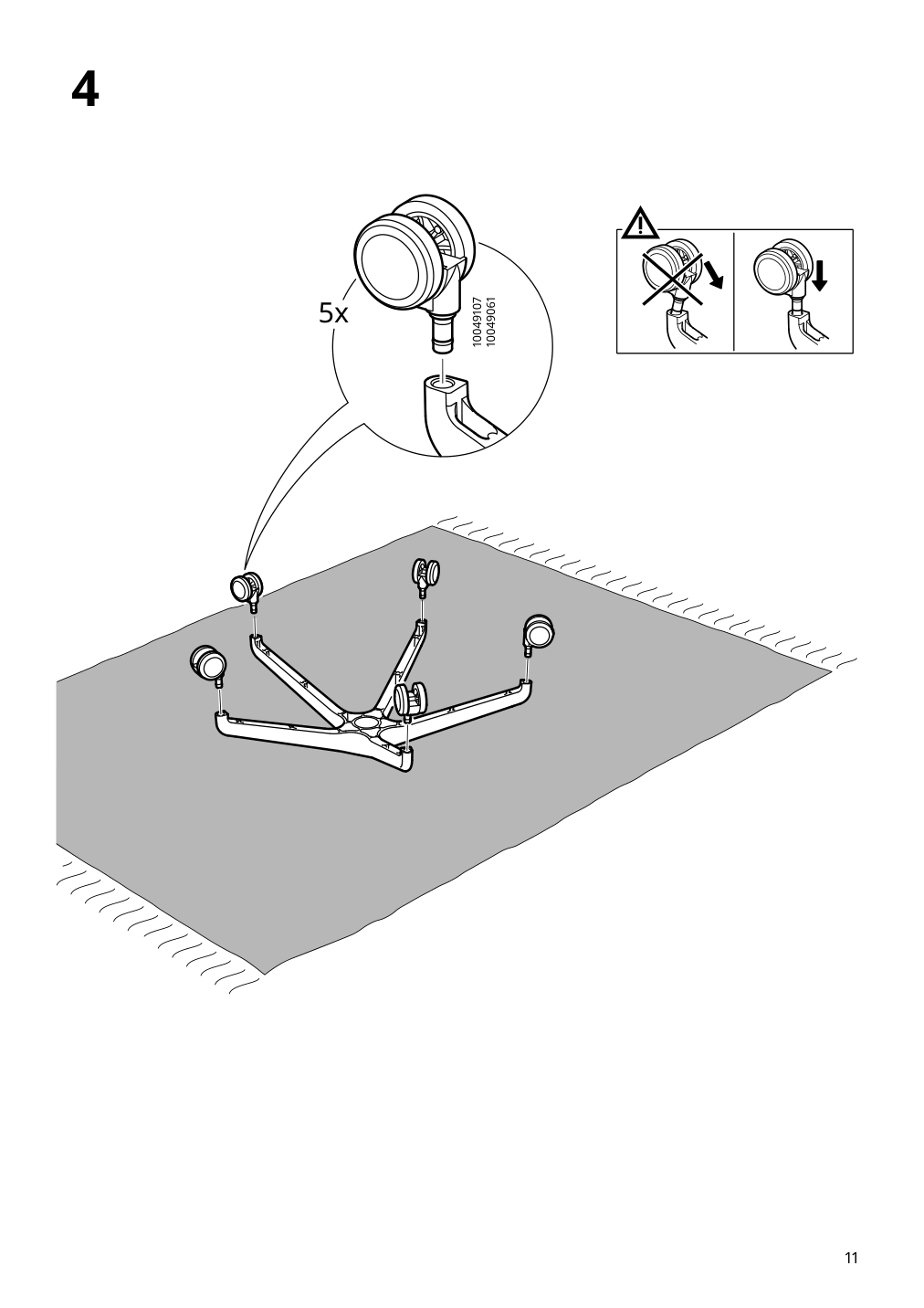 Assembly instructions for IKEA Tossberg seat shell gunnared dark gray | Page 11 - IKEA TROTTEN / TOSSBERG conference table and chairs 795.526.54