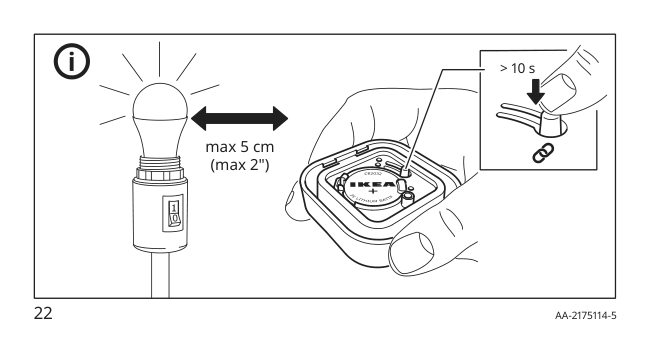 Assembly instructions for IKEA Tradfri dimmer kit smart wireless dimmable warm white | Page 22 - IKEA TRÅDFRI dimmer kit 104.359.26