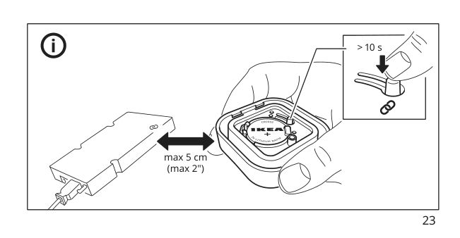 Assembly instructions for IKEA Tradfri dimmer kit smart wireless dimmable warm white | Page 23 - IKEA TRÅDFRI dimmer kit 104.359.26