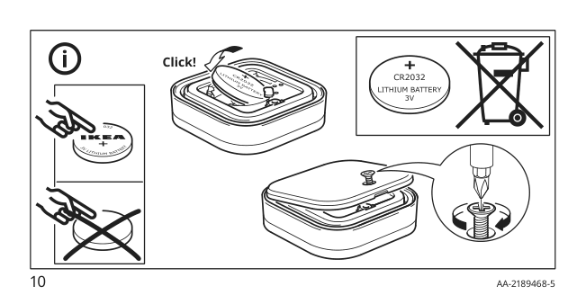 Assembly instructions for IKEA Tradfri remote control white smart | Page 10 - IKEA TRÅDFRI Remote control 403.563.81