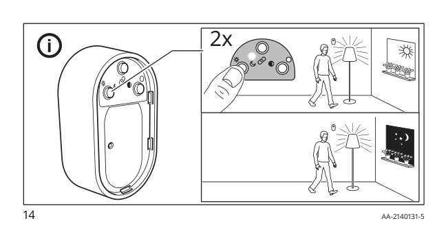 Assembly instructions for IKEA Tradfri wireless motion sensor smart white | Page 14 - IKEA TRÅDFRI wireless motion sensor 704.299.13