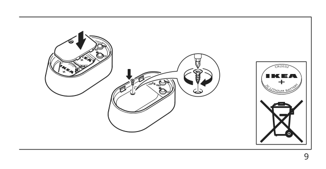 Assembly instructions for IKEA Tradfri wireless motion sensor smart white | Page 9 - IKEA TRÅDFRI wireless motion sensor 704.299.13