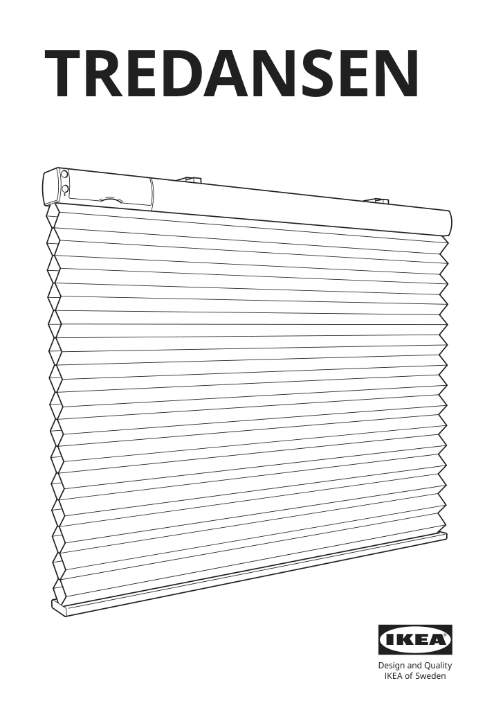Assembly instructions for IKEA Tredansen black out cellular blind smart wireless battery operated white | Page 1 - IKEA TREDANSEN black-out cellular blind 805.124.31