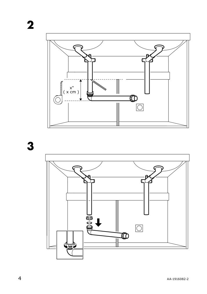 Assembly instructions for IKEA Trillingen connecting hardware | Page 4 - IKEA GODMORGON/TOLKEN / KATTEVIK sink cabinet with top + 15¾" sink 193.093.63