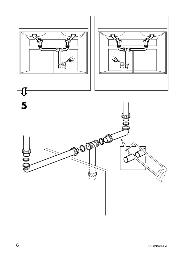 Assembly instructions for IKEA Trillingen connecting hardware | Page 6 - IKEA GODMORGON/TOLKEN / HÖRVIK cabinet, top + 17 3/4x12 2/8" sink 593.094.55