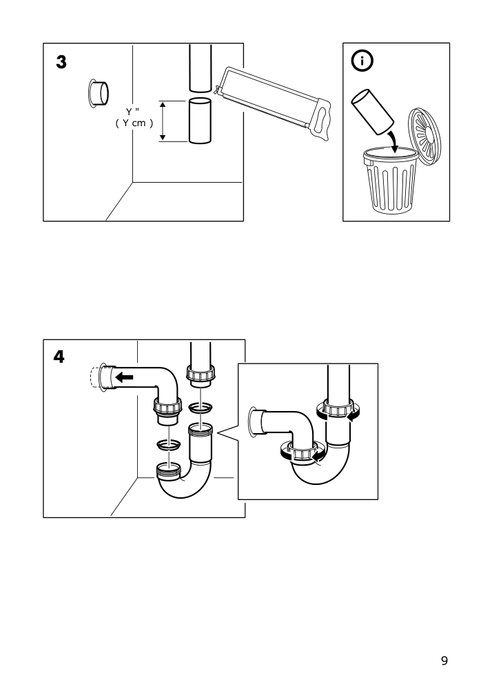 Assembly instructions for IKEA Trillingen connecting hardware | Page 9 - IKEA GODMORGON/TOLKEN / HÖRVIK cabinet, top + 17 3/4x12 2/8" sink 593.094.55