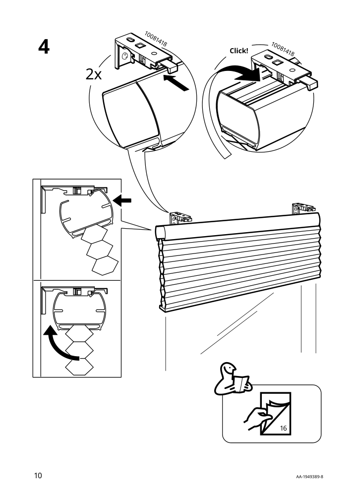 Assembly instructions for IKEA Trippevals black out cellular blind white | Page 10 - IKEA TRIPPEVALS black-out cellular blind 905.065.47