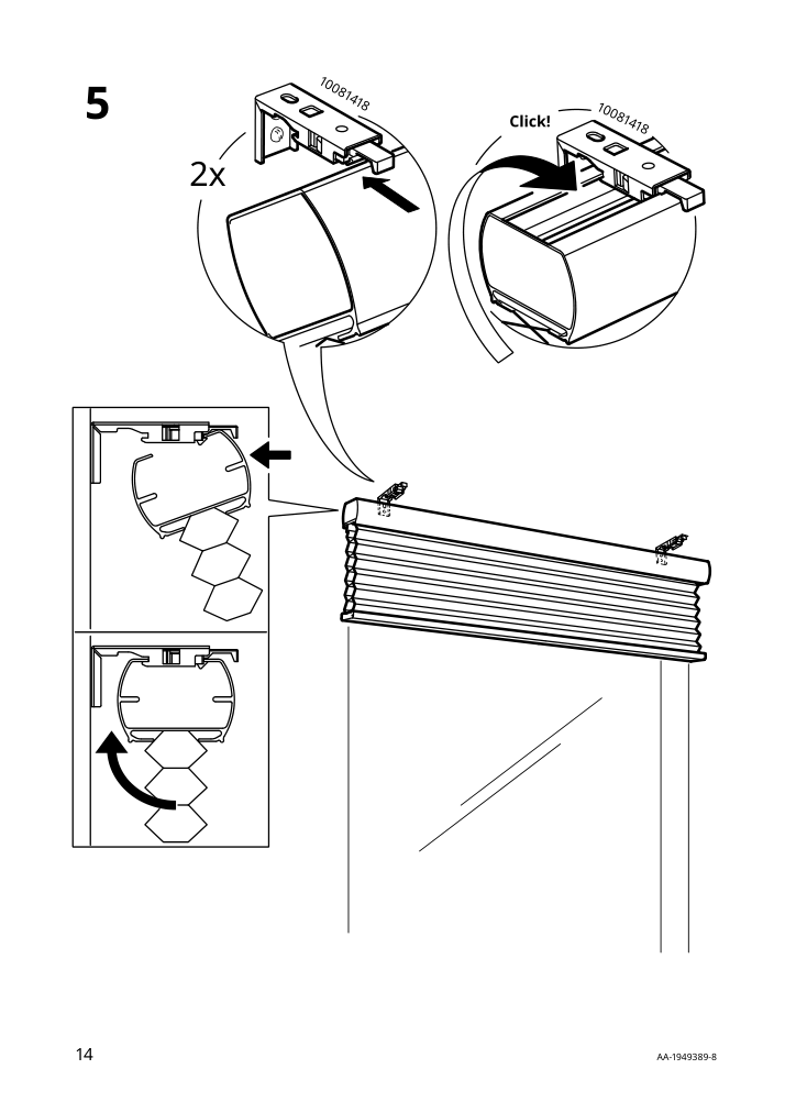 Assembly instructions for IKEA Trippevals black out cellular blind white | Page 14 - IKEA TRIPPEVALS black-out cellular blind 905.065.47