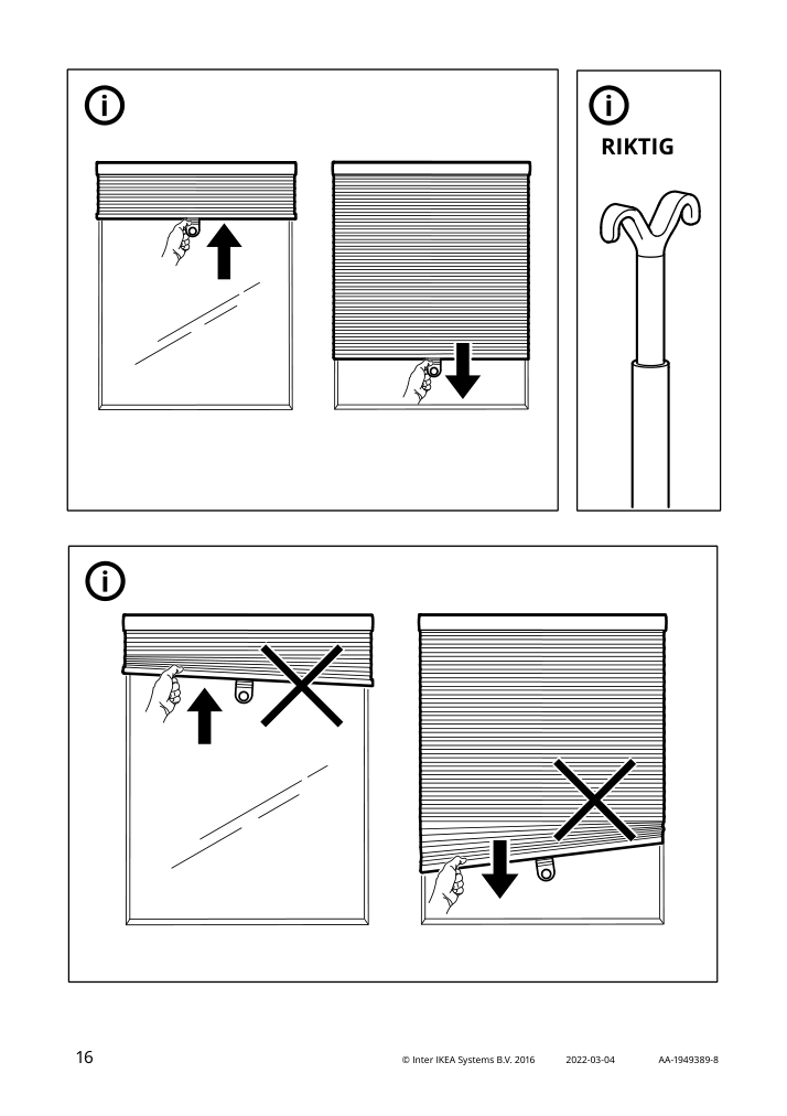 Assembly instructions for IKEA Trippevals black out cellular blind white | Page 16 - IKEA TRIPPEVALS black-out cellular blind 905.065.47