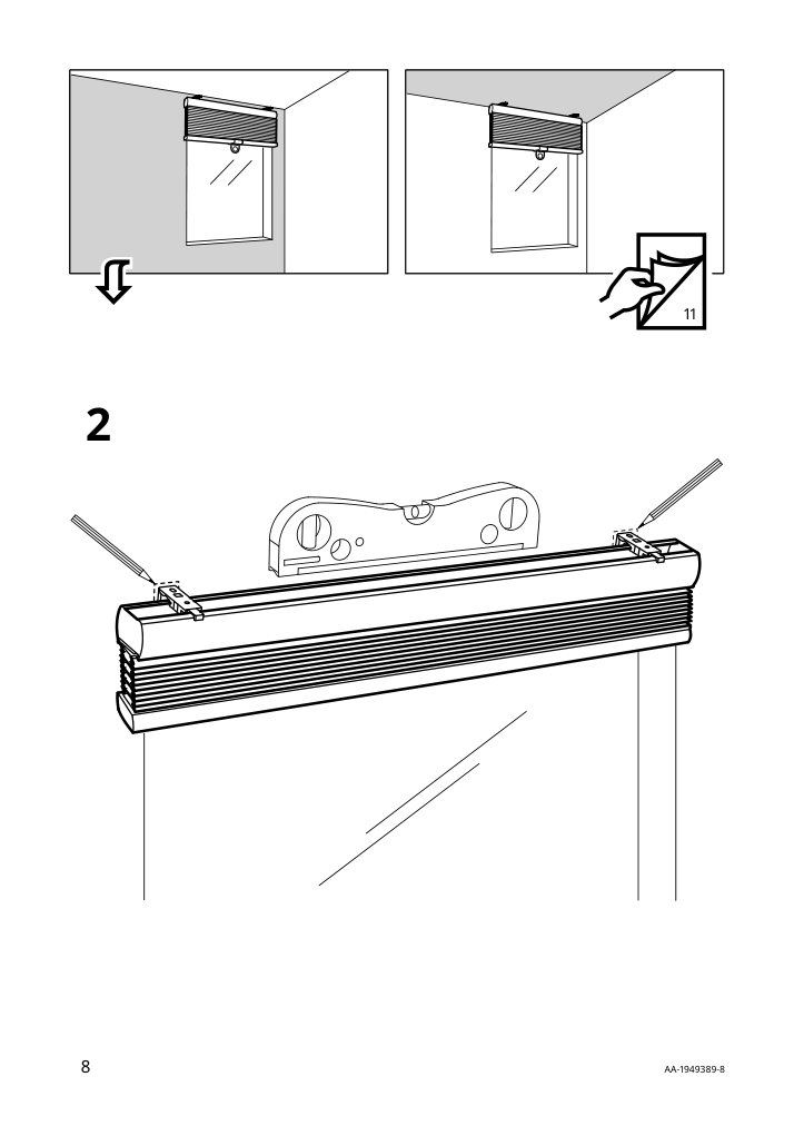 Assembly instructions for IKEA Trippevals black out cellular blind white | Page 8 - IKEA TRIPPEVALS black-out cellular blind 905.065.47