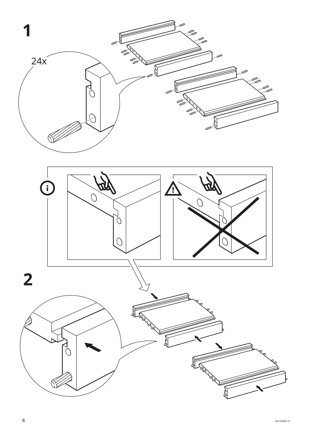 Assembly instructions for IKEA Trofast frame light white stained pine | Page 8 - IKEA TROFAST storage combination with boxes 493.359.35