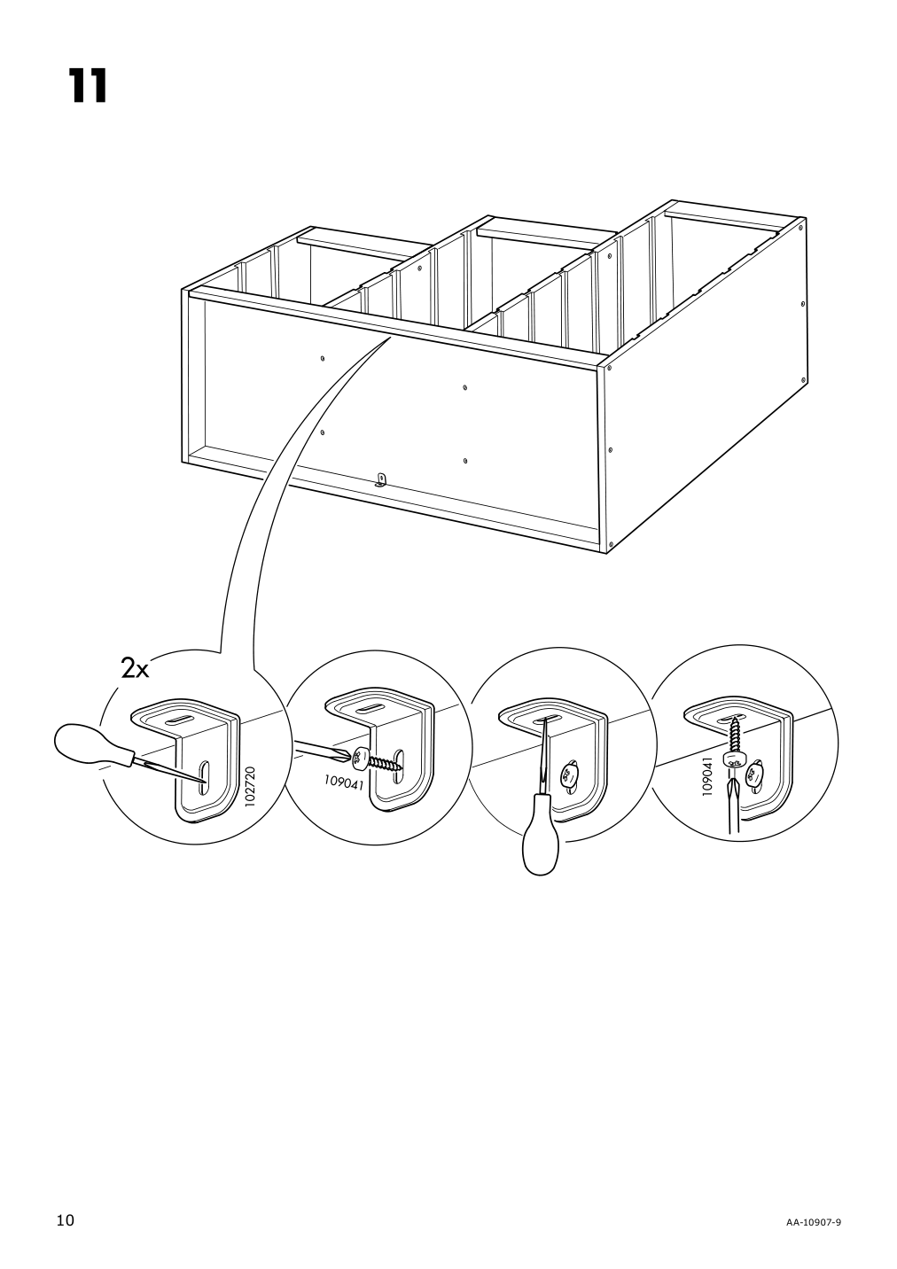 Assembly instructions for IKEA Trofast frame light white stained pine | Page 10 - IKEA TROFAST storage combination with boxes 594.779.10