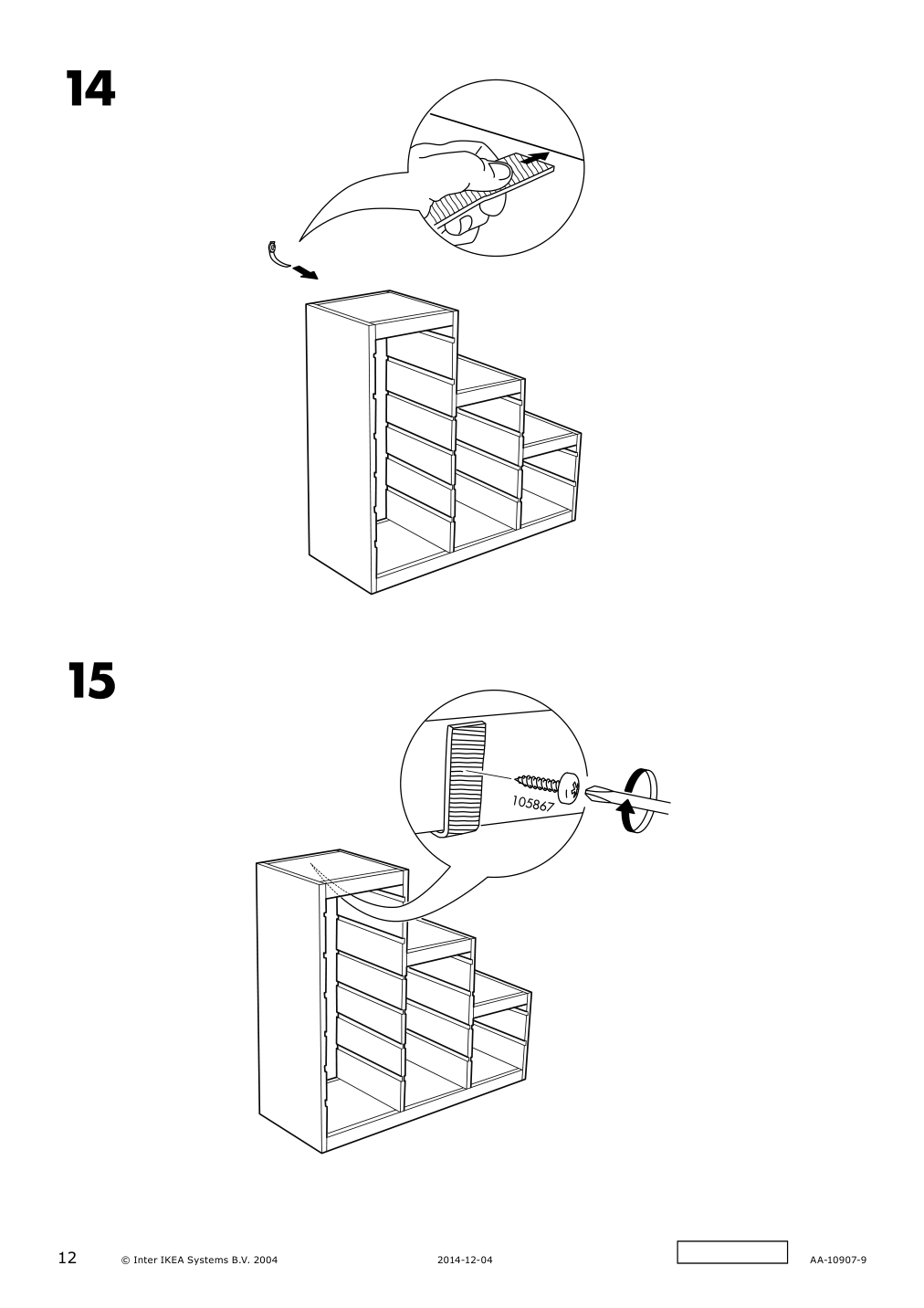 Assembly instructions for IKEA Trofast frame light white stained pine | Page 12 - IKEA TROFAST storage combination with boxes 594.779.10