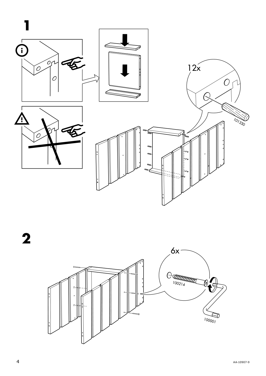 Assembly instructions for IKEA Trofast frame light white stained pine | Page 4 - IKEA TROFAST storage combination with boxes 594.779.10