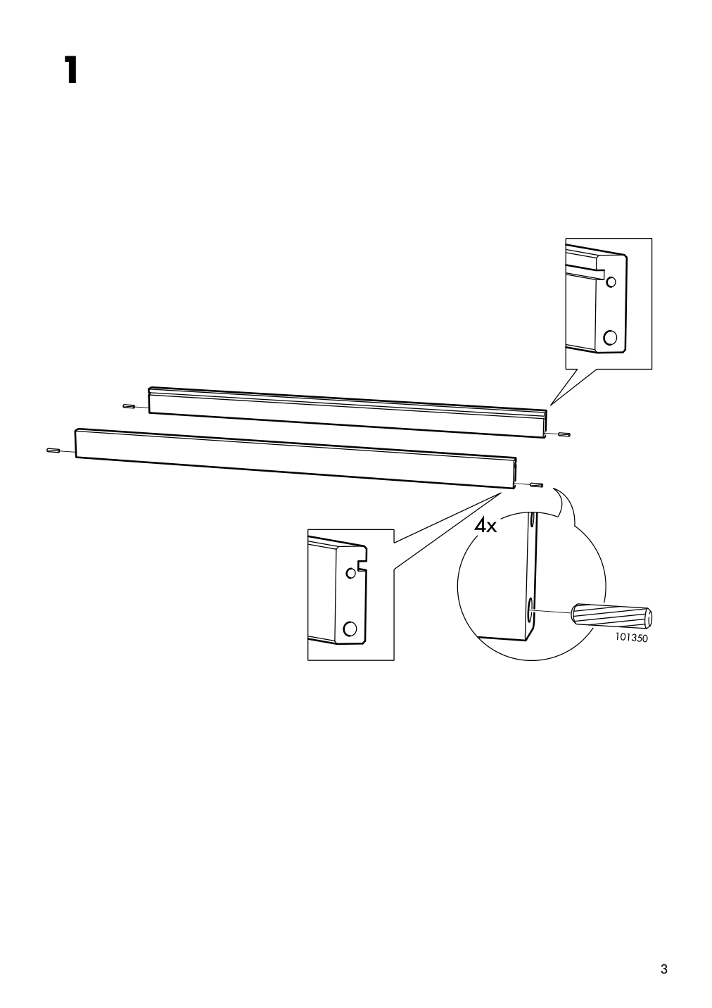 Assembly instructions for IKEA Trofast frame light white stained pine | Page 3 - IKEA TROFAST storage combination with boxes 595.333.22