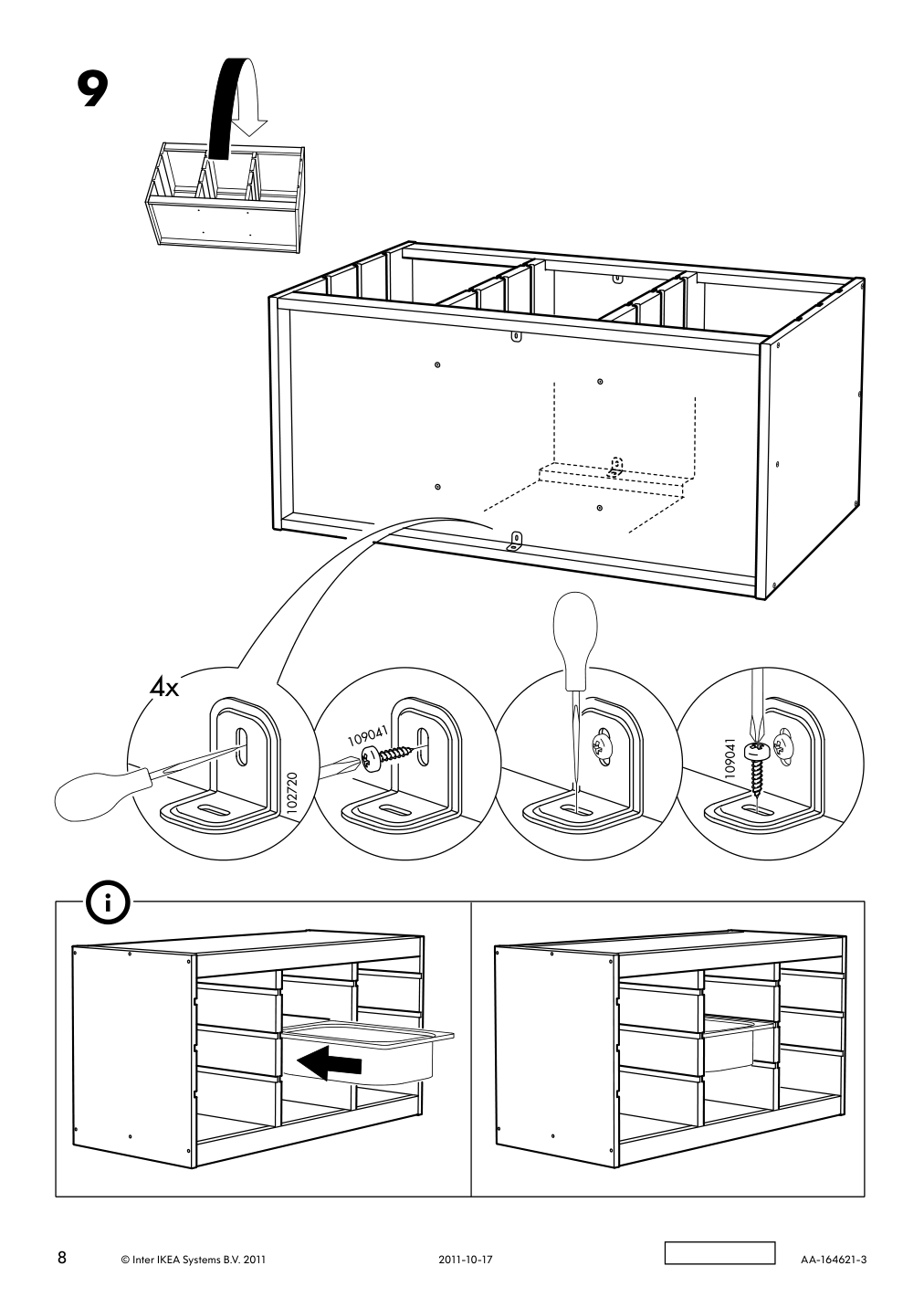 Assembly instructions for IKEA Trofast frame light white stained pine | Page 8 - IKEA TROFAST storage combination with boxes 595.333.22