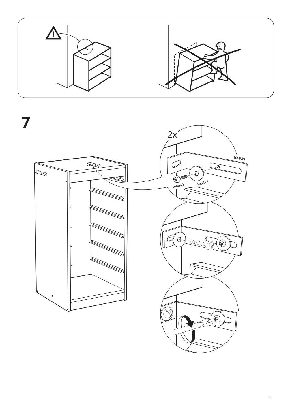 Assembly instructions for IKEA Trofast frame white | Page 11 - IKEA TROFAST storage combination with boxes/tray 995.333.44