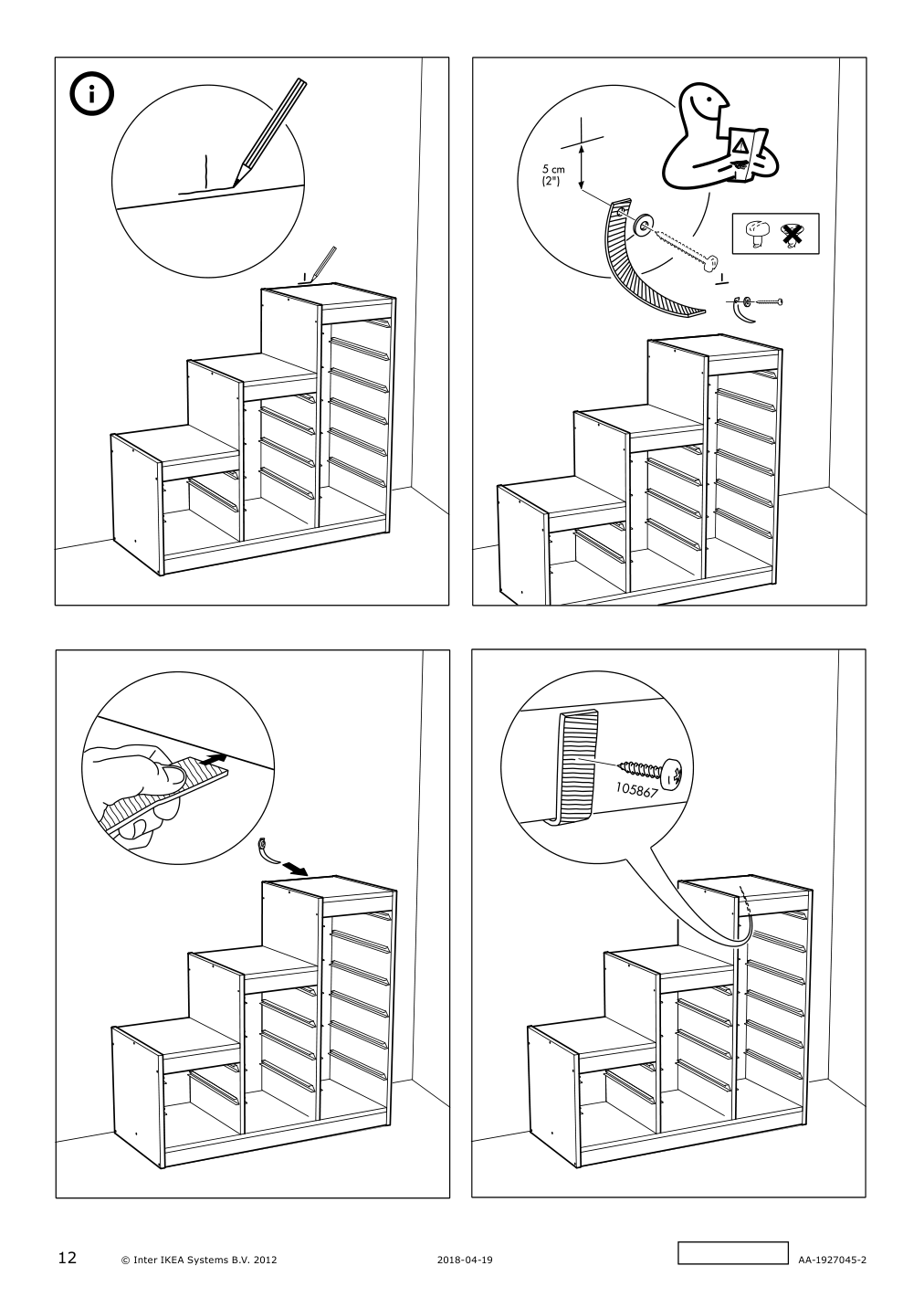 Assembly instructions for IKEA Trofast frame white | Page 12 - IKEA TROFAST storage combination 895.333.49