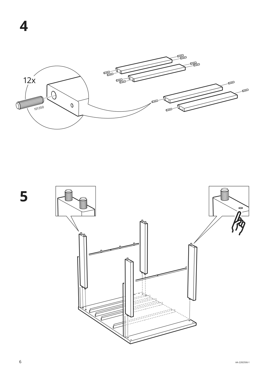 Assembly instructions for IKEA Trofast frame white | Page 6 - IKEA TROFAST storage combination with box/trays 495.332.90