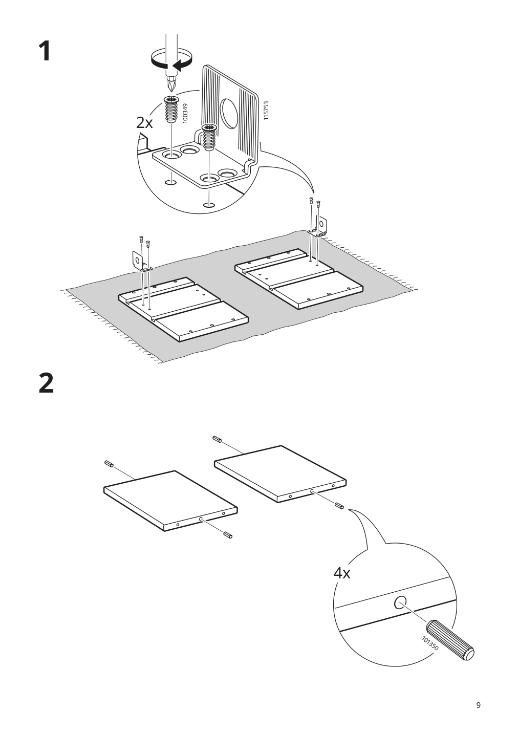 Assembly instructions for IKEA Trofast wall storage light white stained pine | Page 9 - IKEA TROFAST wall storage 805.160.71