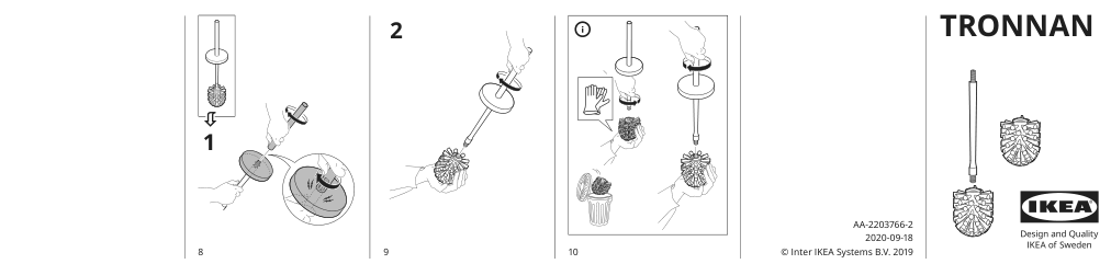 Assembly instructions for IKEA Tronnan replacement brush white | Page 1 - IKEA TRONNAN replacement brush 104.570.27