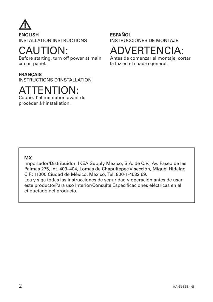 Assembly instructions for IKEA Tross ceiling track 3 spotlights white | Page 2 - IKEA TROSS ceiling track, 3 spotlights 602.626.59