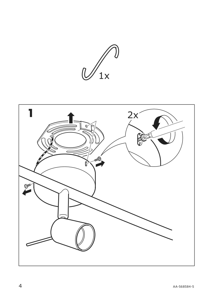 Assembly instructions for IKEA Tross ceiling track 3 spotlights white | Page 4 - IKEA TROSS ceiling track, 3 spotlights 602.626.59