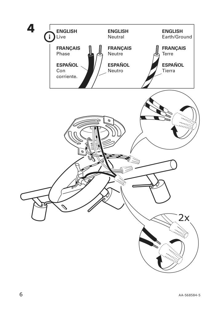 Assembly instructions for IKEA Tross ceiling track 3 spotlights white | Page 6 - IKEA TROSS ceiling track, 3 spotlights 602.626.59