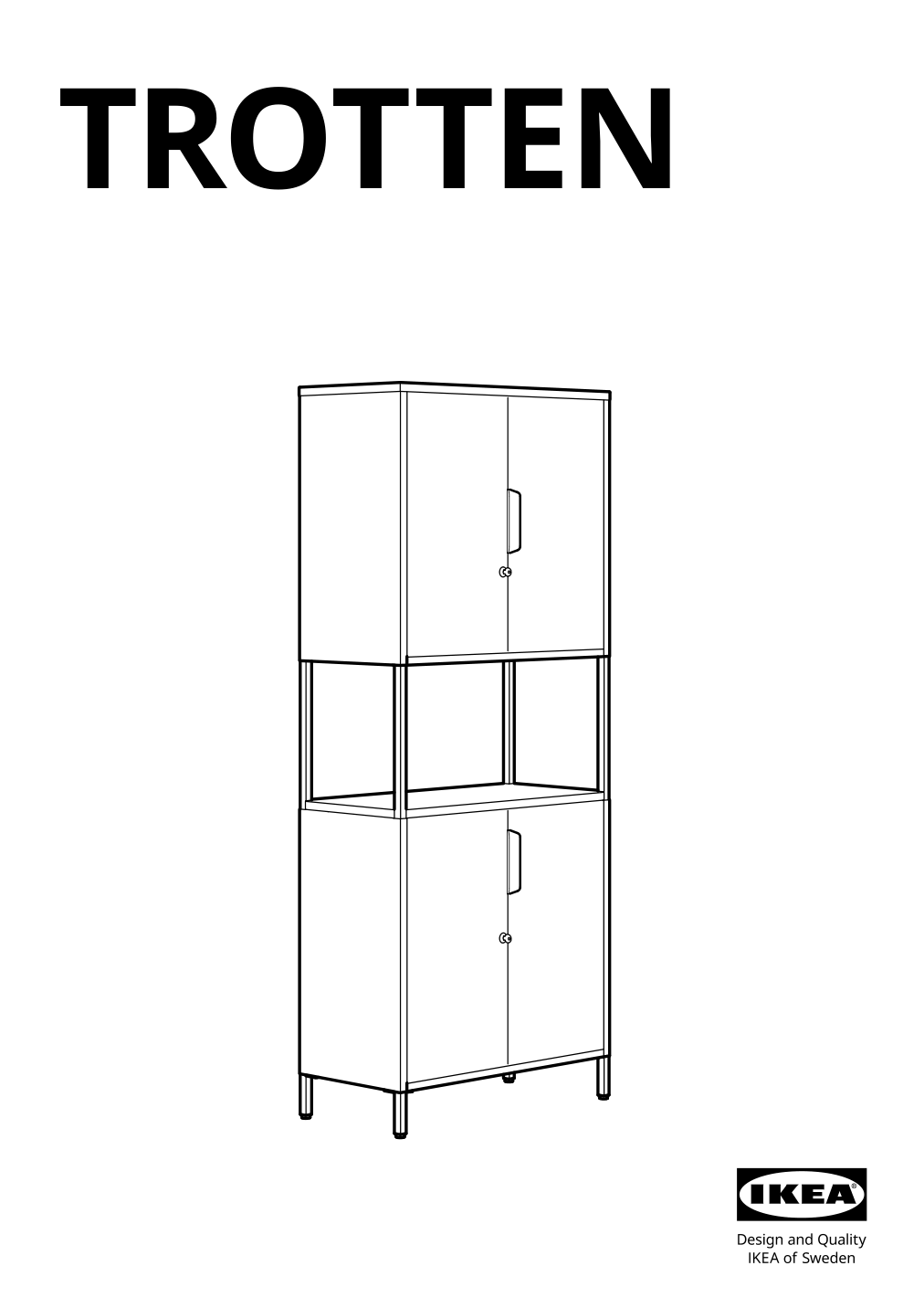 Assembly instructions for IKEA Trotten cabinet with doors white | Page 1 - IKEA TROTTEN cabinet with doors 304.747.66