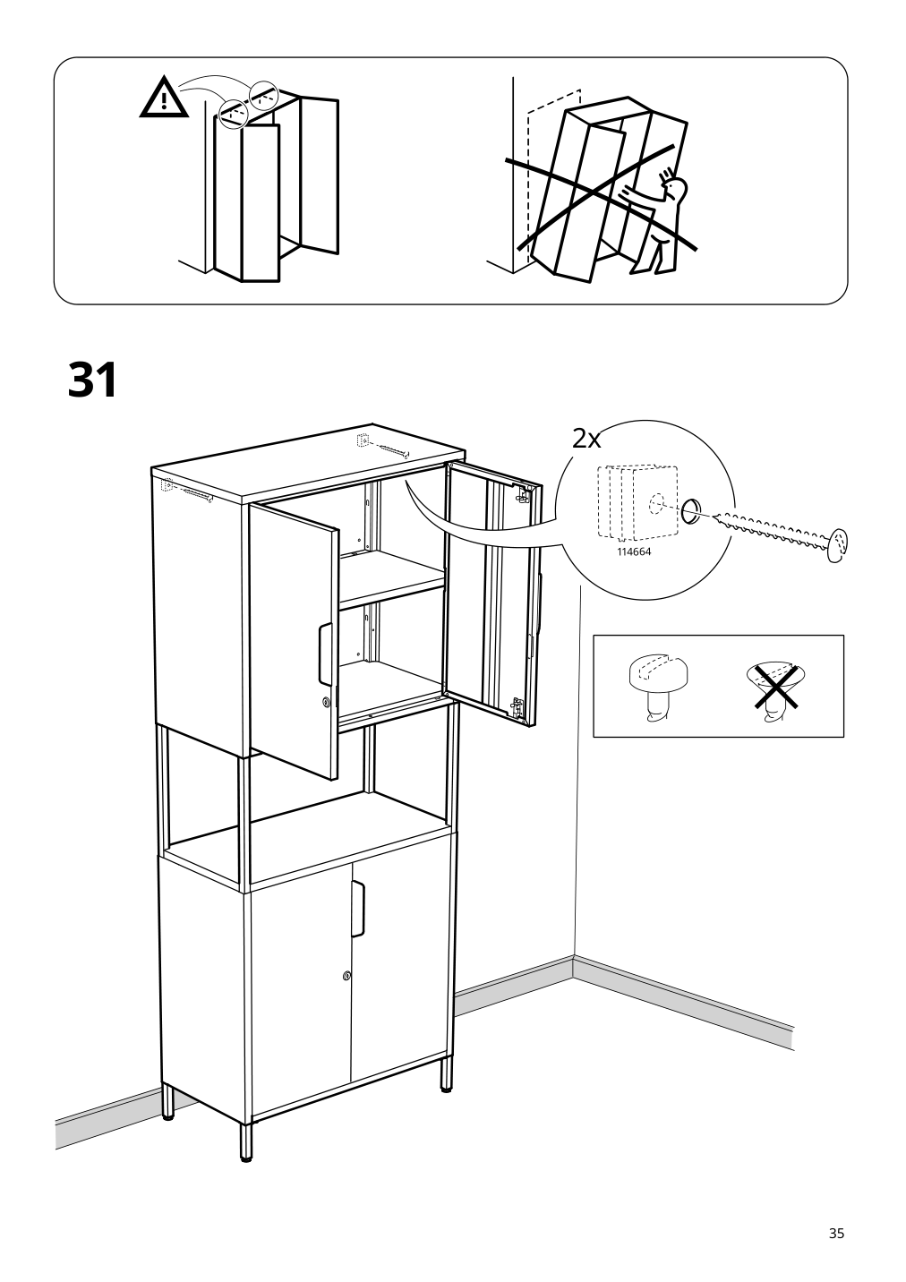 Assembly instructions for IKEA Trotten cabinet with doors white | Page 35 - IKEA TROTTEN cabinet with doors 304.747.66