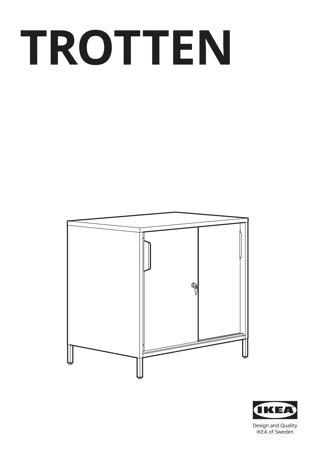 Assembly instructions for IKEA Trotten cabinet with sliding doors white | Page 1 - IKEA TROTTEN cabinet with sliding doors 404.747.61