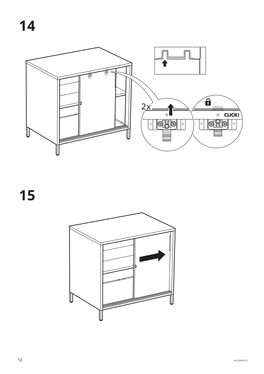 Assembly instructions for IKEA Trotten cabinet with sliding doors anthracite | Page 12 - IKEA TROTTEN cabinet with sliding doors 004.748.38