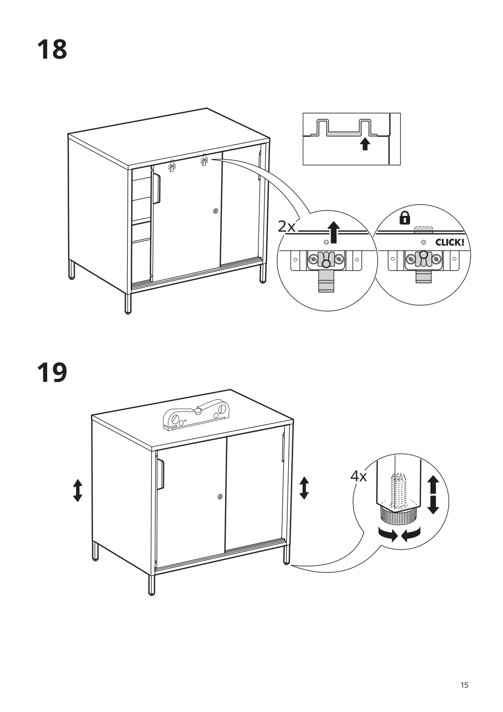 Assembly instructions for IKEA Trotten cabinet with sliding doors anthracite | Page 15 - IKEA TROTTEN cabinet with sliding doors 004.748.38