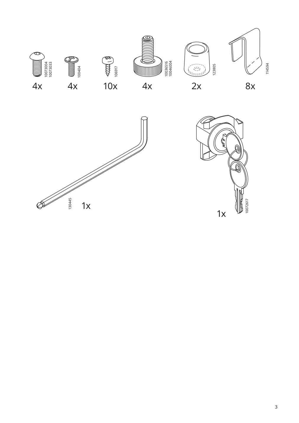 Assembly instructions for IKEA Trotten cabinet with sliding doors white | Page 3 - IKEA TROTTEN cabinet with sliding doors 404.747.61