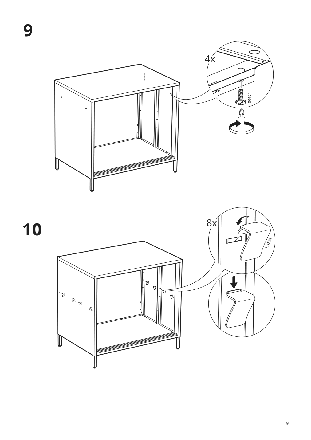 Assembly instructions for IKEA Trotten cabinet with sliding doors white | Page 9 - IKEA TROTTEN cabinet with sliding doors 404.747.61