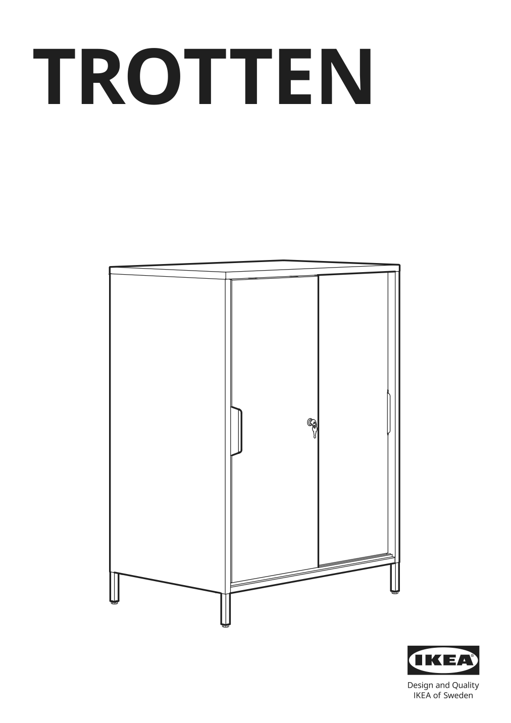 Assembly instructions for IKEA Trotten cabinet with sliding doors anthracite | Page 1 - IKEA TROTTEN cabinet combination 494.420.73