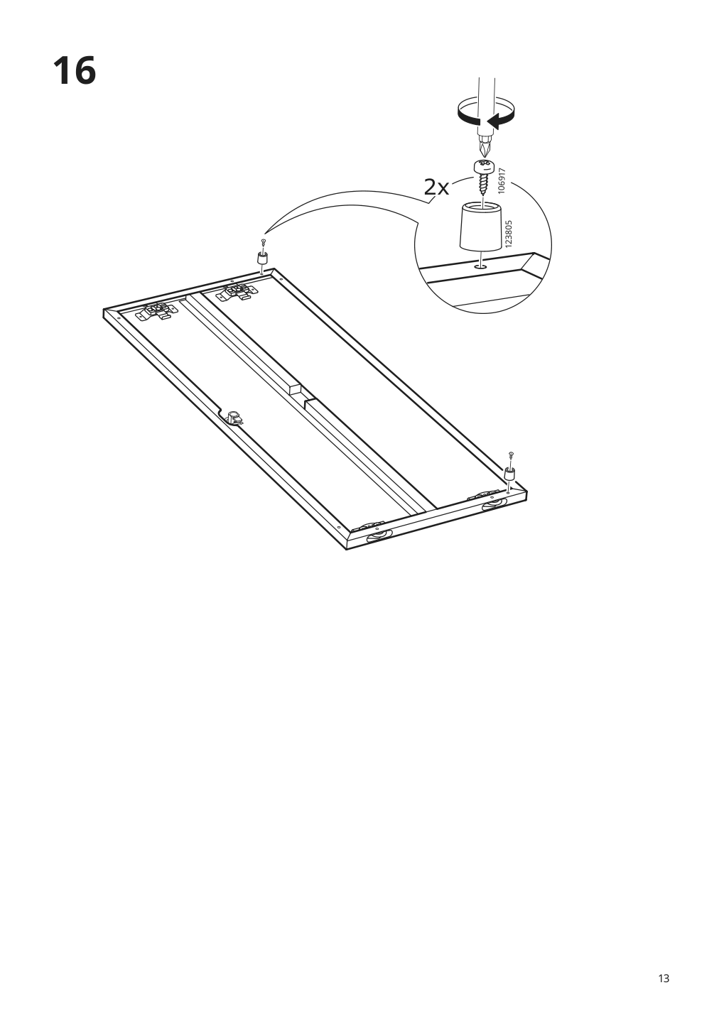 Assembly instructions for IKEA Trotten cabinet with sliding doors white | Page 13 - IKEA TROTTEN cabinet with sliding doors 604.747.60