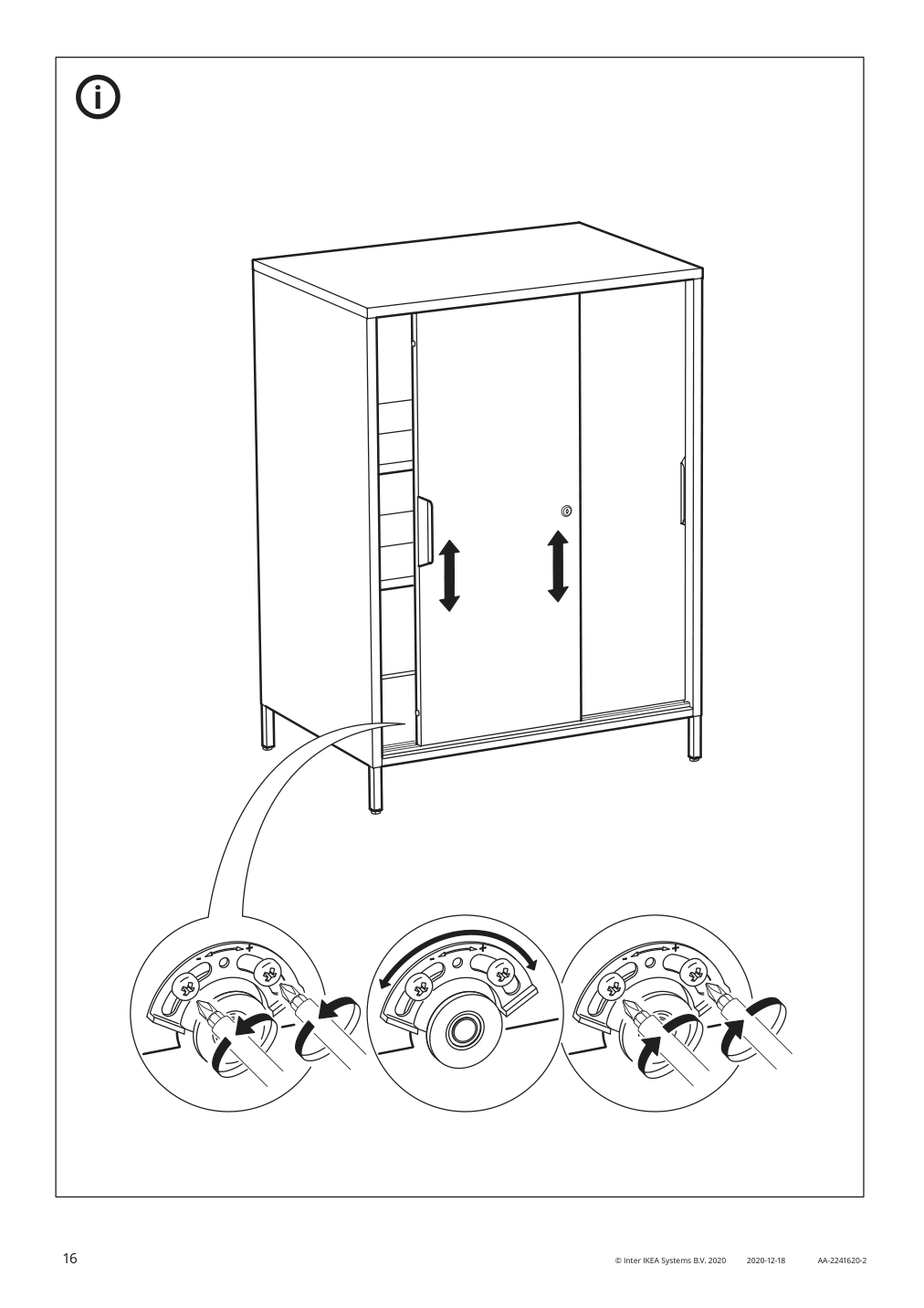 Assembly instructions for IKEA Trotten cabinet with sliding doors anthracite | Page 16 - IKEA TROTTEN cabinet combination 494.420.73