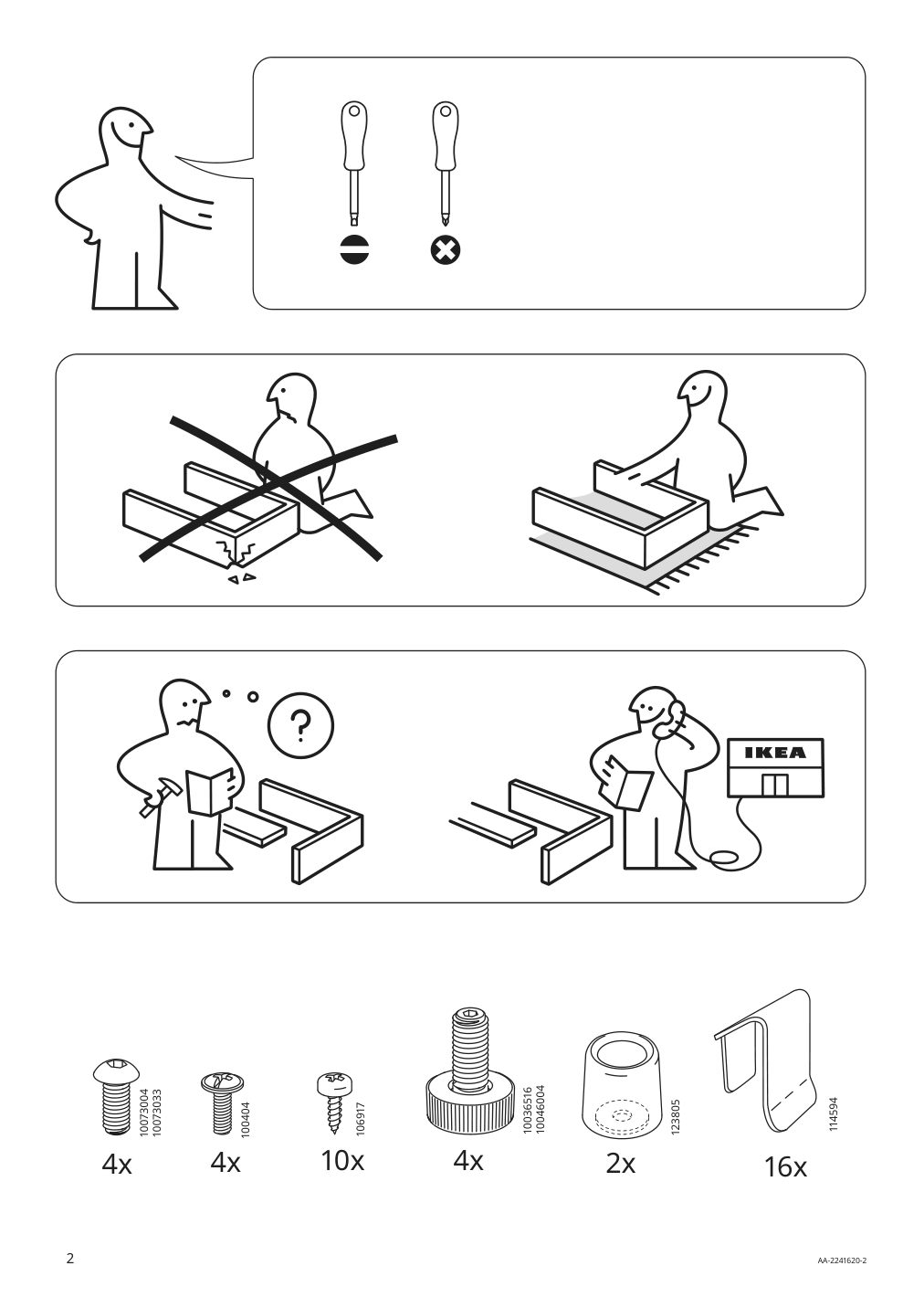 Assembly instructions for IKEA Trotten cabinet with sliding doors white | Page 2 - IKEA TROTTEN cabinet with sliding doors 594.296.60