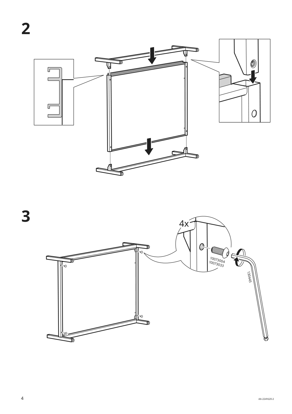 Assembly instructions for IKEA Trotten cabinet with sliding doors white | Page 4 - IKEA TROTTEN cabinet combination 194.418.38