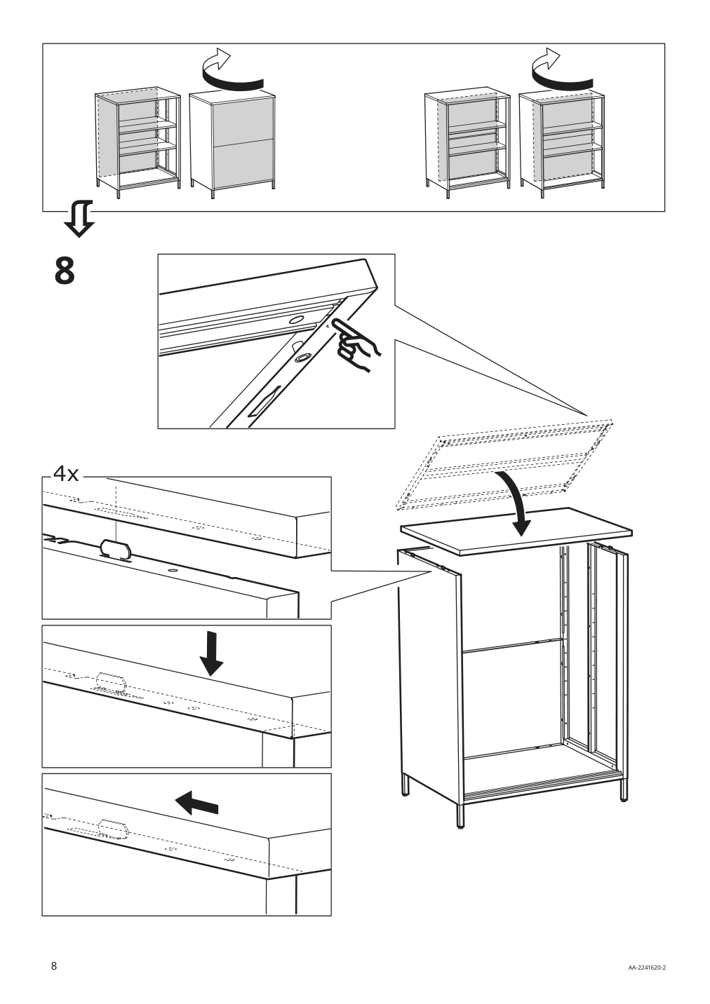 Assembly instructions for IKEA Trotten cabinet with sliding doors anthracite | Page 8 - IKEA TROTTEN cabinet combination 494.420.73