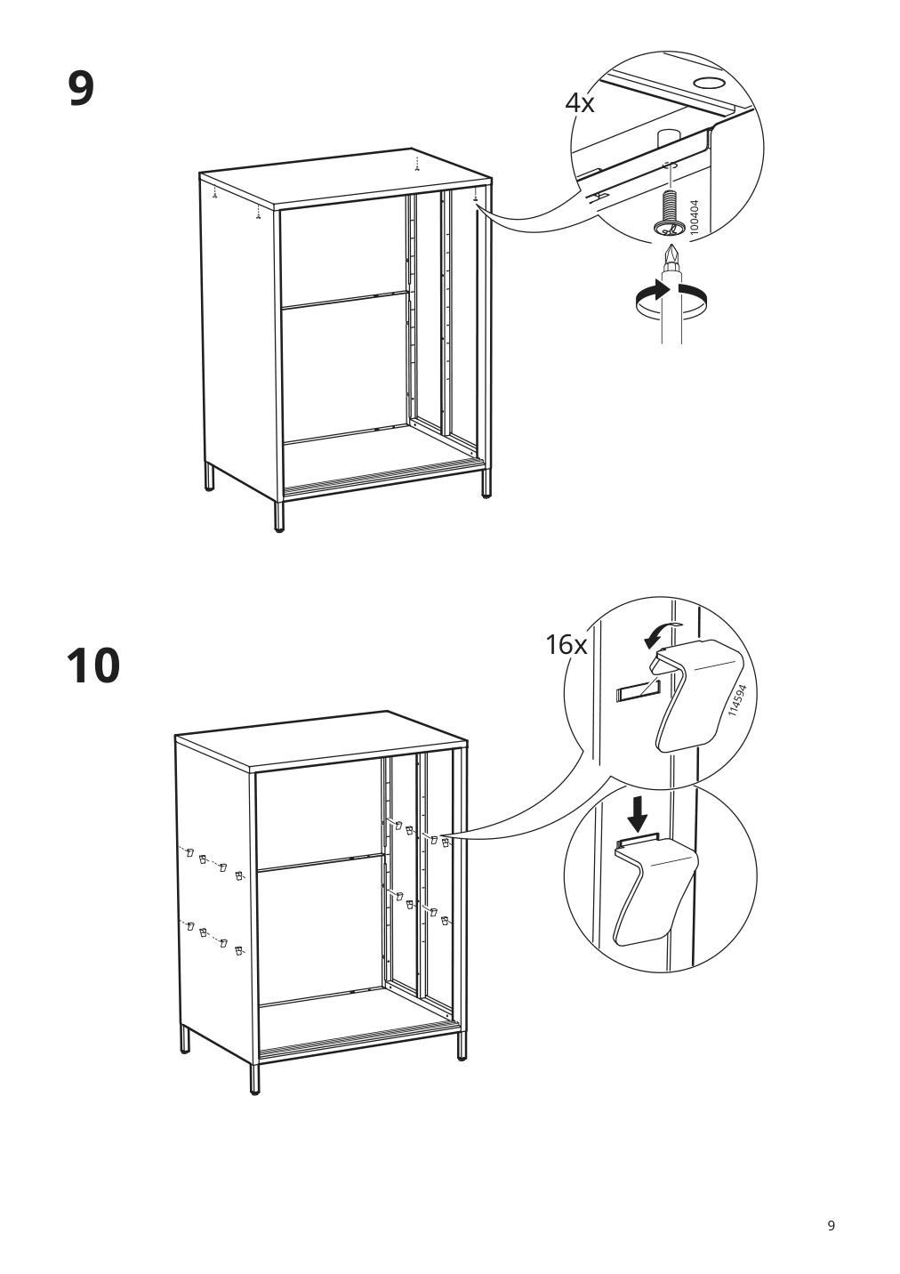 Assembly instructions for IKEA Trotten cabinet with sliding doors anthracite | Page 9 - IKEA TROTTEN cabinet combination 494.420.73