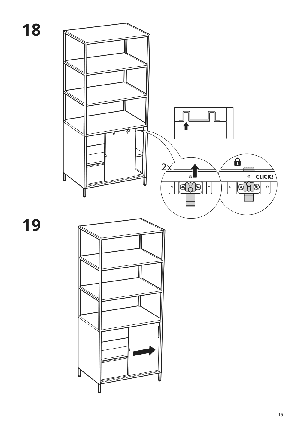 Assembly instructions for IKEA Trotten cabinet with sliding doors white | Page 15 - IKEA TROTTEN cabinet combination 594.420.82