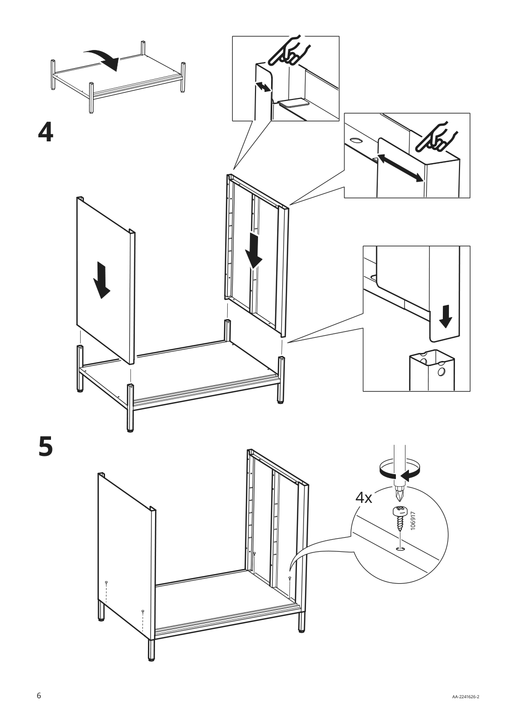 Assembly instructions for IKEA Trotten cabinet with sliding doors white | Page 6 - IKEA TROTTEN cabinet combination 594.420.82