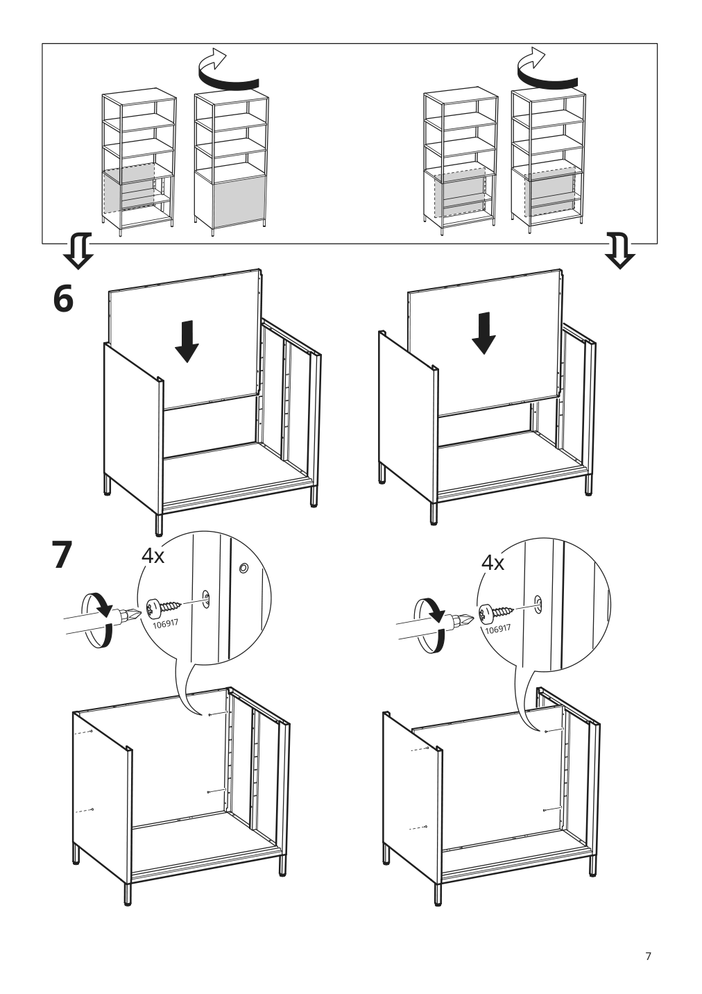 Assembly instructions for IKEA Trotten cabinet with sliding doors anthracite | Page 7 - IKEA TROTTEN cabinet combination 794.420.76