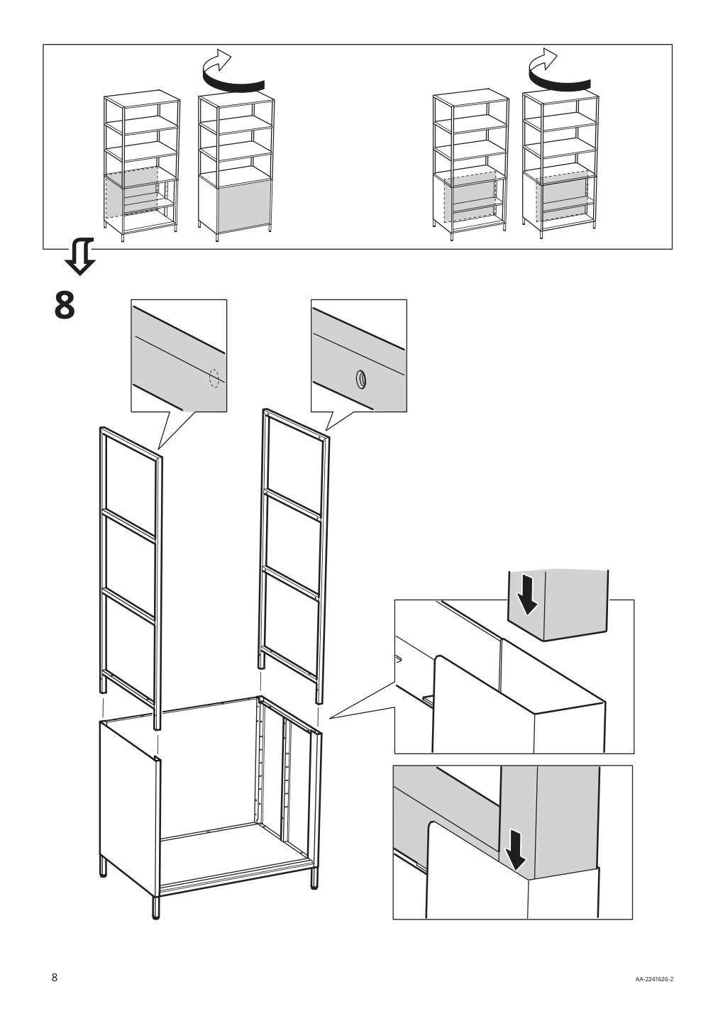 Assembly instructions for IKEA Trotten cabinet with sliding doors anthracite | Page 8 - IKEA TROTTEN cabinet combination 794.420.76