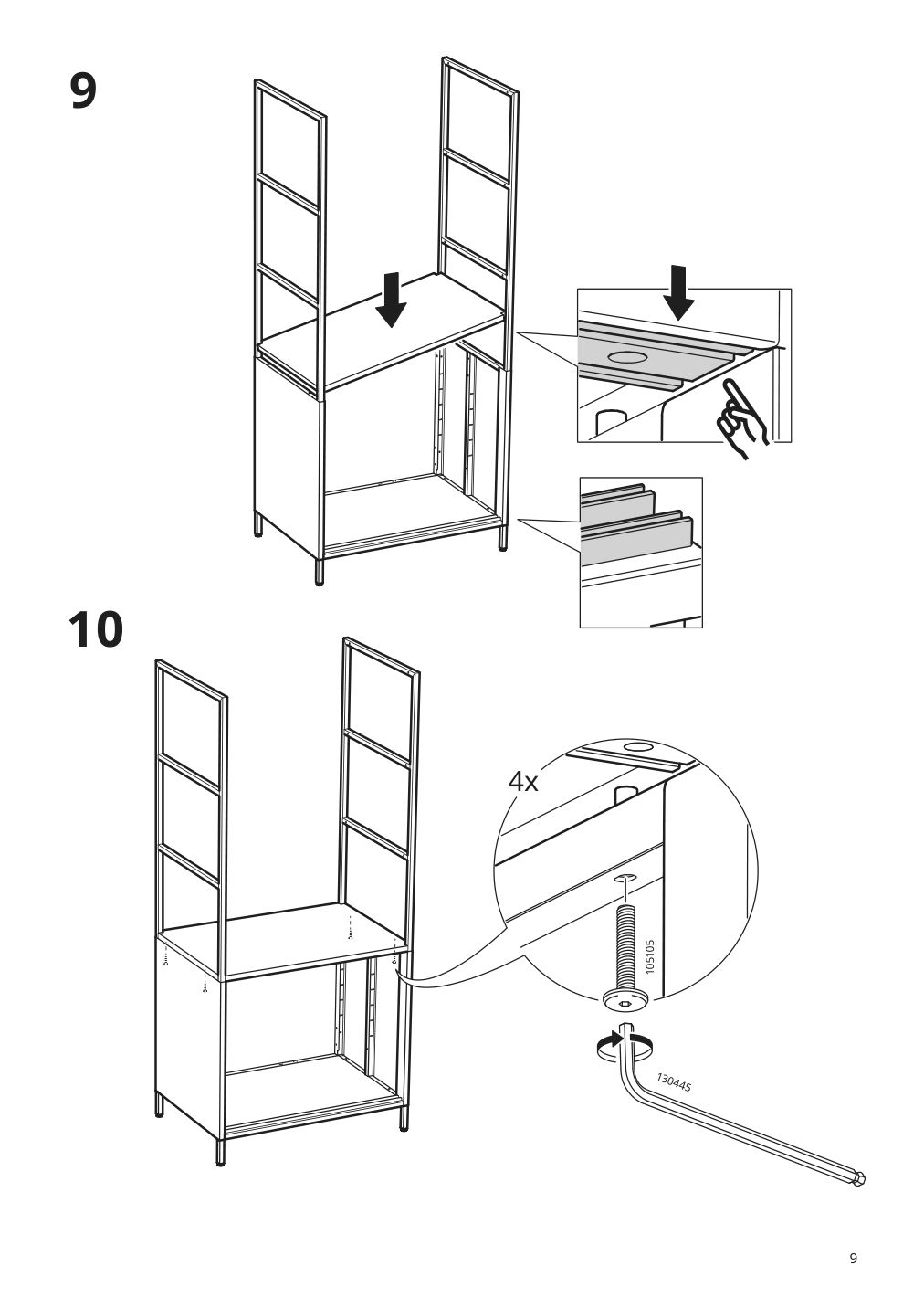 Assembly instructions for IKEA Trotten cabinet with sliding doors white | Page 9 - IKEA TROTTEN cabinet combination 194.418.38